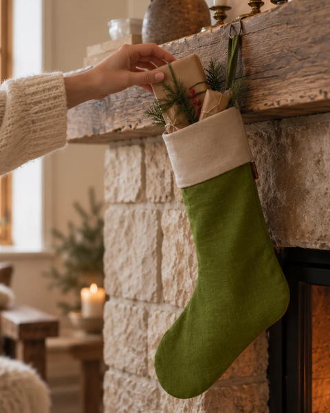 Leinen Weihnachtsstrümpfe Socke