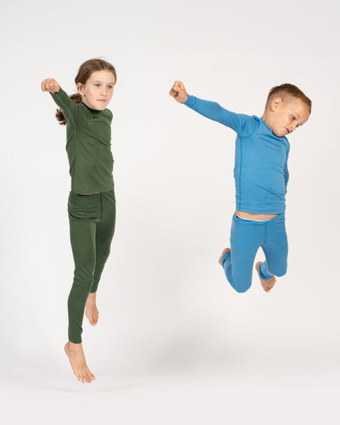 Kinder 160 Langarm & Hose 2-teilig Hellblau