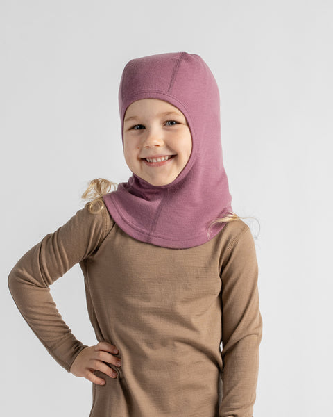 Schlupfmütze mit offenem Gesicht aus 250er Merinowolle für Kinder