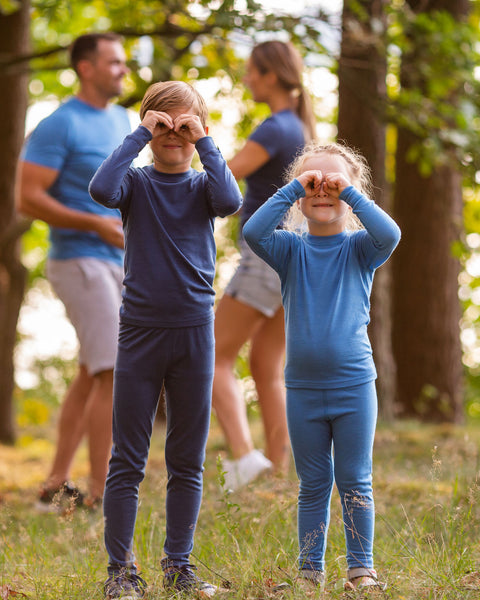 Kids' 160 Long Sleeve & Bottom 2-Piece Light Blue