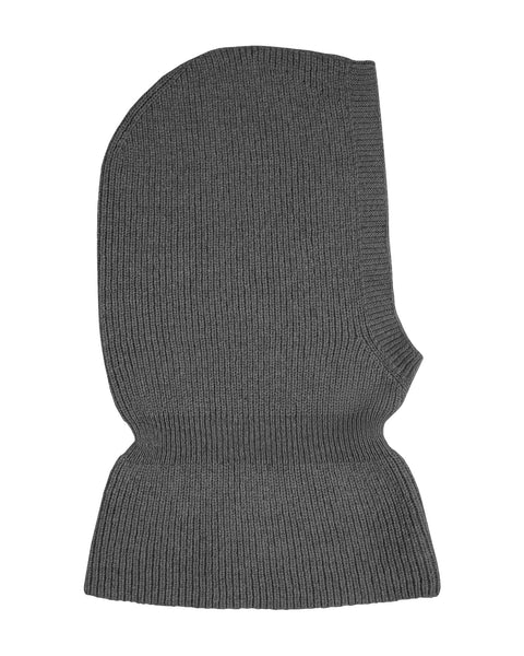 The menique kids' merino & Cashmere blend balaclava in dark gray color.