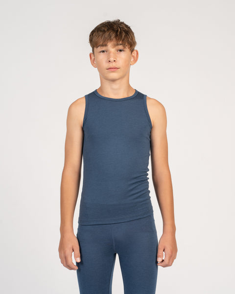 Kinder Merino Tanktop & Unterteil 2-teilig Denim
