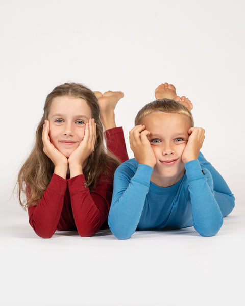 Kinder 160 Langarm & Unterteil 2-teilig Royal Cherry