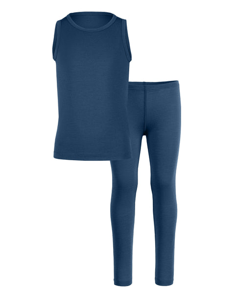 Kinder Merino Tanktop & Unterteil 2-teilig Denim