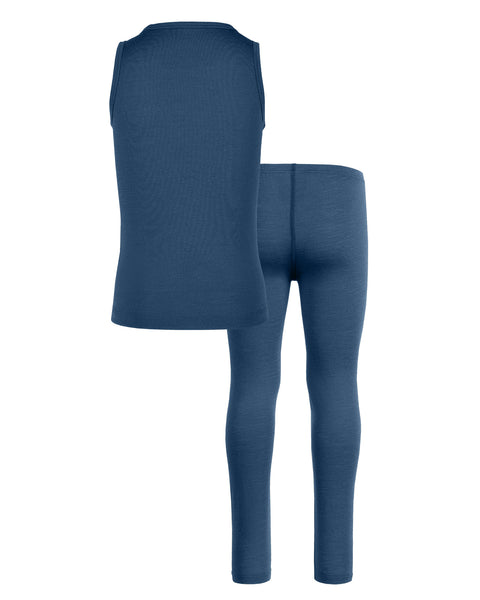 Kinder Merino Tanktop & Unterteil 2-teilig Denim
