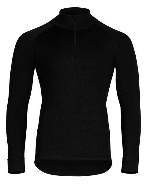 Men's 250 Zip Neck Top Black Front
