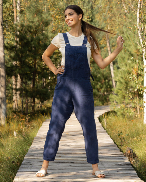 Leinen Latzhosen-Jumpsuit Nicci