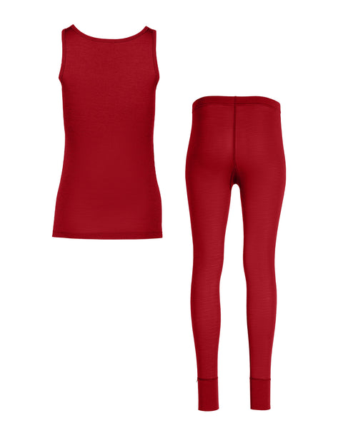 Packshot of women's 160 merino wool sleeveless top and bottoms set