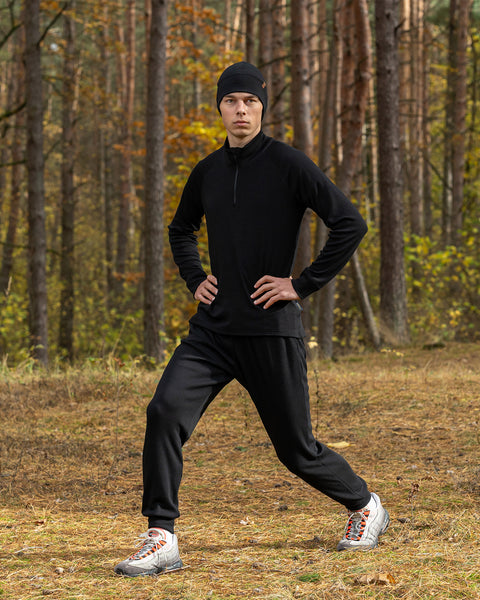 Men's Merino 250 Jogger sweatpants 250gsm Black