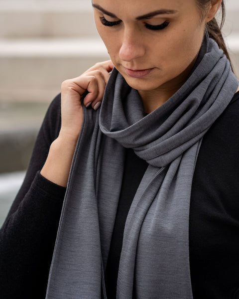 Damen Merino Schal Perfektes Grau