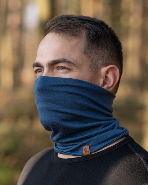 menique unisex Merino Neck Gaiter Denim Color