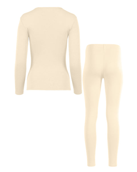 Women's 250 Long Sleeve &amp; Leggings 2-Piece Natural Back