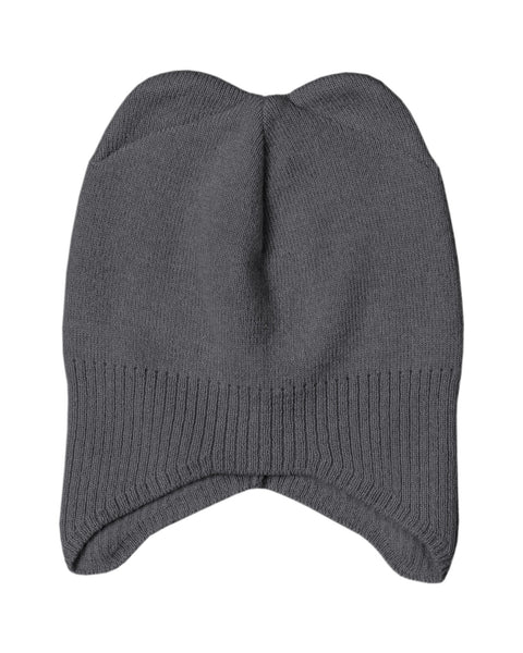 Kids' Ear Flaps Beanie Knitted Merino &amp; Cashmere in dark gray