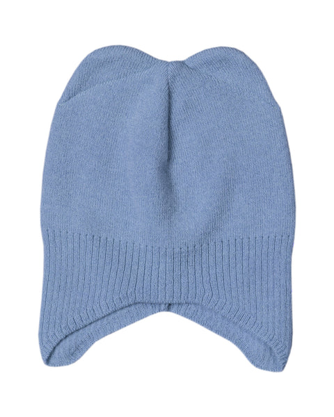Kids' Ear Flaps Beanie Knitted Merino &amp; Cashmere in light blue