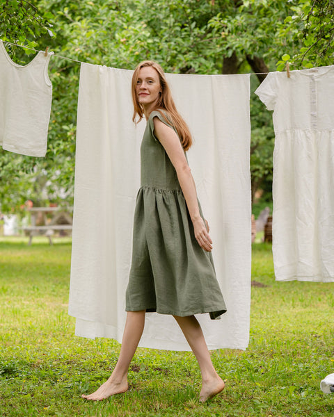 Smock-Kleid Cecilia Stone Green
