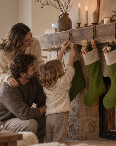 Leinen Weihnachtsstrümpfe Socke