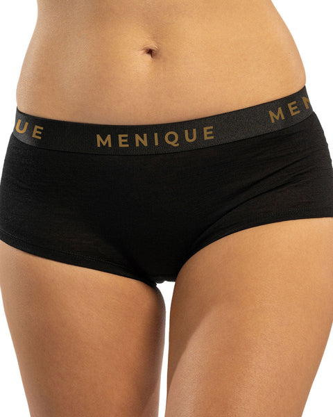 The menique women's underwear boxer shorts in color black. 