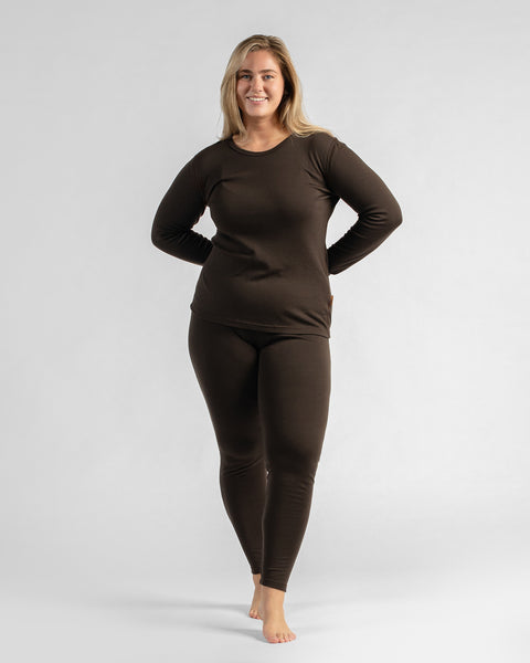 Thermo-Langarmshirt 250 für Damen, Schokoladenbraun