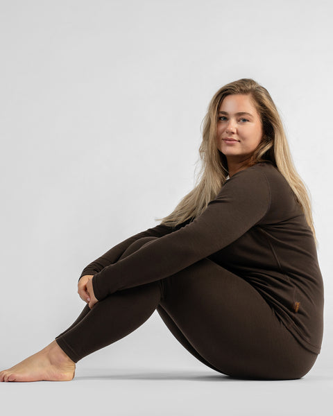 Thermo-Langarmshirt 250 für Damen, Schokoladenbraun