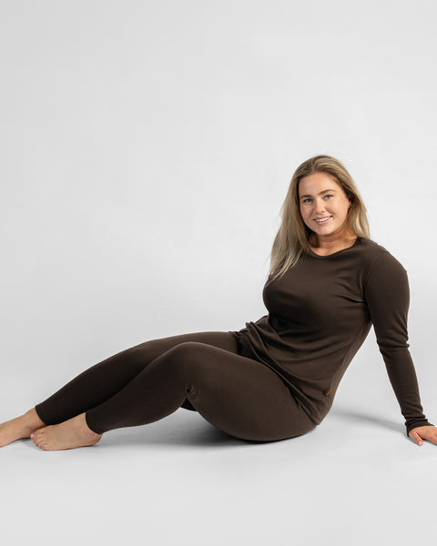 Thermo-Langarmshirt 250 für Damen, Schokoladenbraun