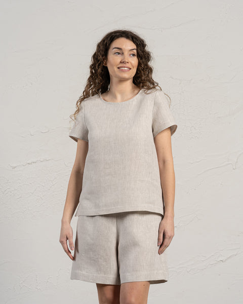 Linen T-Shirt Top Emma Natural