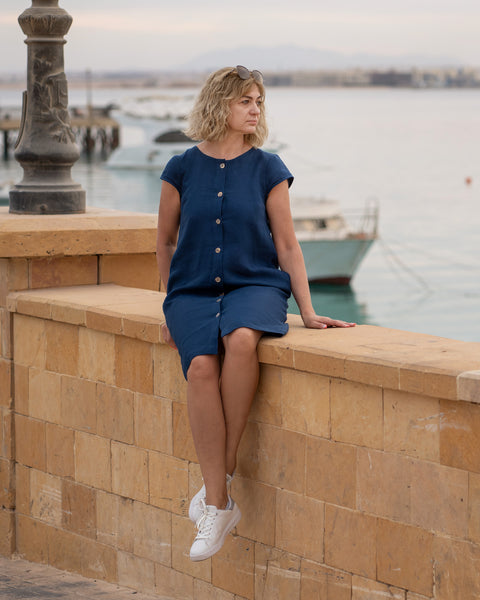 Lässiges Kleid mit Knopfleiste Harper