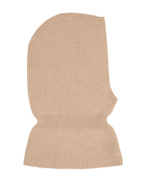 The menique kids' merino &amp; Cashmere blend balaclava in beige color.