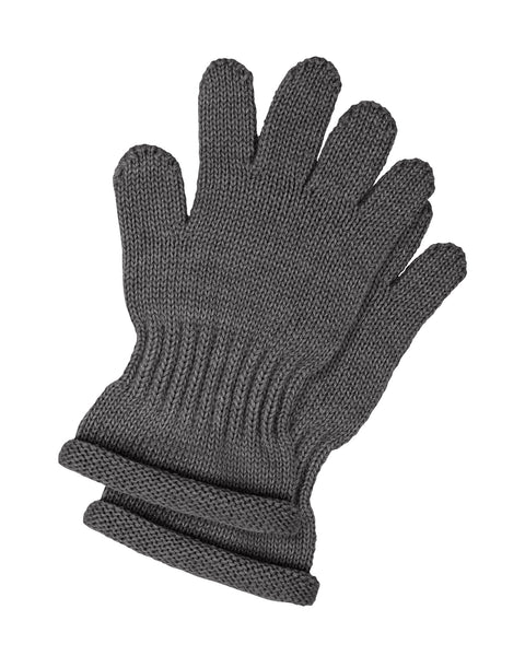 Packshot of Menique Kids' Knit Gloves in the color dark gray in the white background