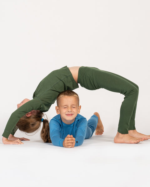 Kinder 160 Langarm &amp; Hose 2-teilig Dunkelgrün