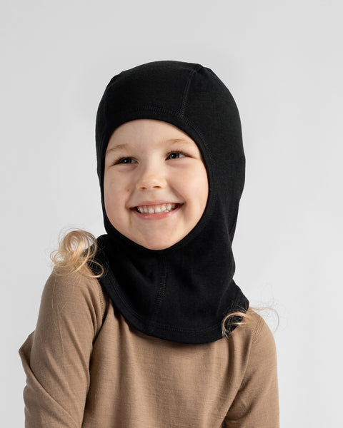 Schlupfmütze mit offenem Gesicht aus 250er Merinowolle für Kinder