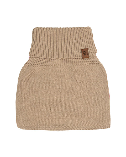 The menique kids' cotton knit dickie in beige color, in a white background.