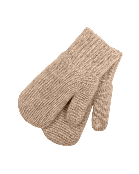 Kids' Knit Double Mittens Merino &amp; Cashmere Creamy Beige
