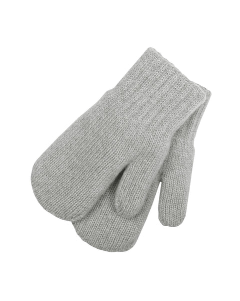 Kids' Knit Double Mittens Merino &amp; Cashmere light gray