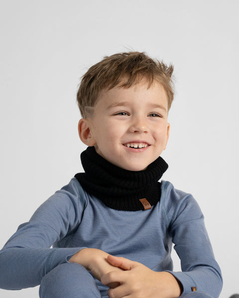 Gerippter Schlauchschal für Kinder aus 100% Merinowolle