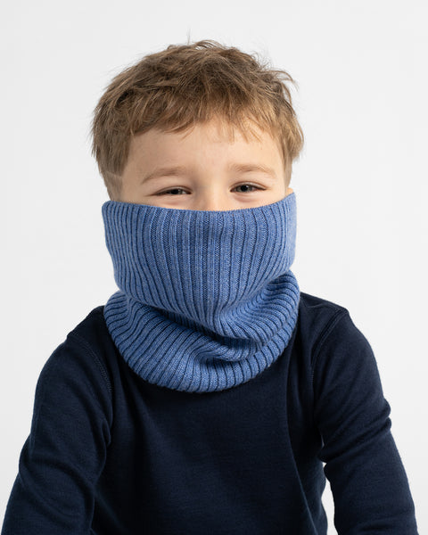 Gerippter Schlauchschal für Kinder aus 100% Merinowolle