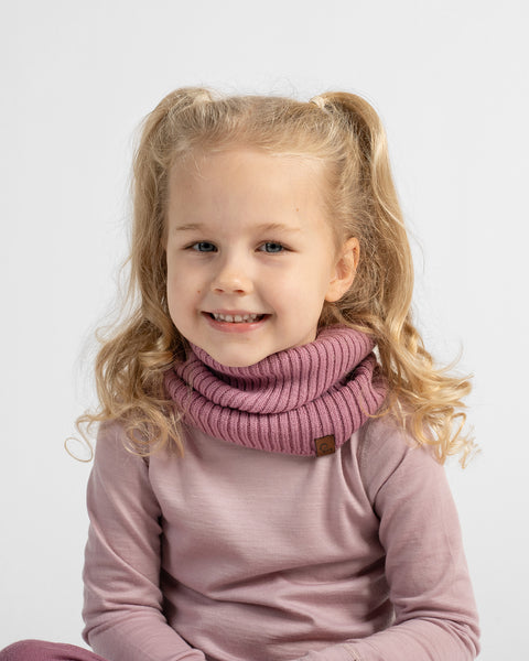 Gerippter Schlauchschal für Kinder aus 100% Merinowolle