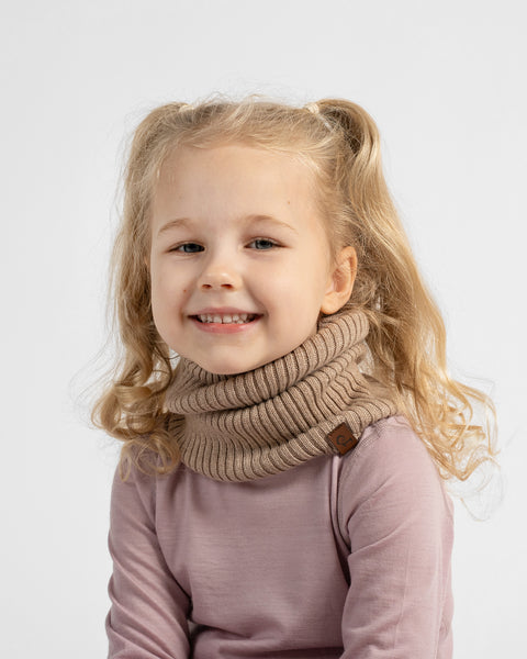 Gerippter Schlauchschal für Kinder aus 100% Merinowolle