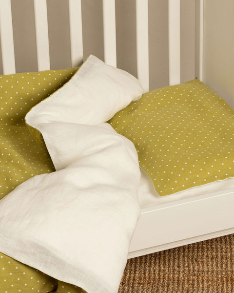 Linen Kids' Pillowcase Leaf Dots