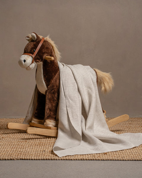 Linen Throw for Baby in Natural Color