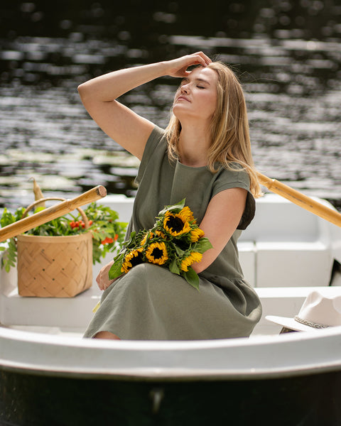 Smock-Kleid Cecilia Stone Green