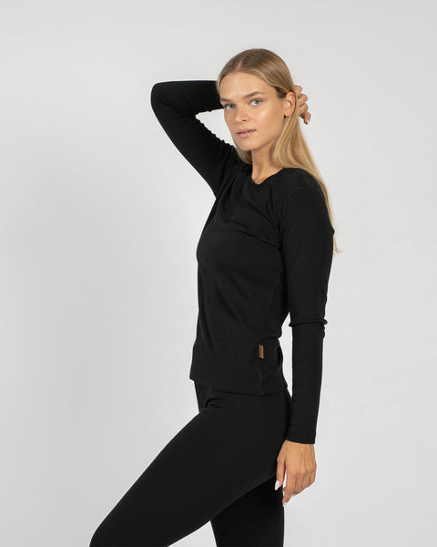 Women's 250 Long Sleeve &amp; Leggings 2-Piece Black