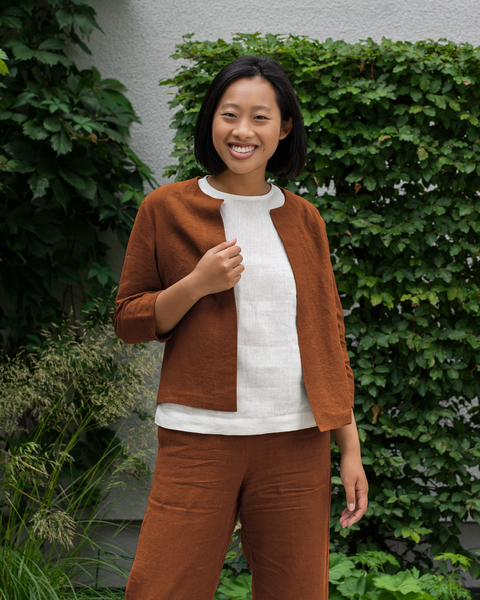 Leichte Leinenjacke im entspannten Schnitt Eden