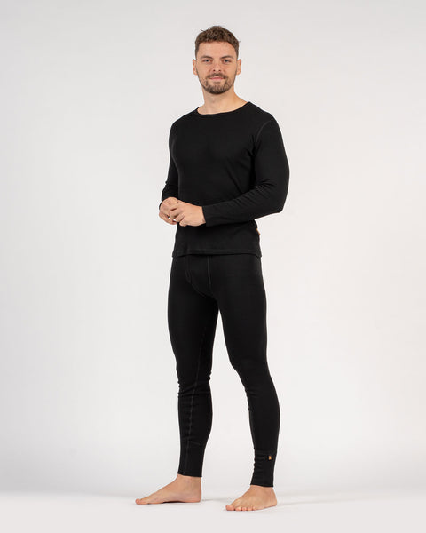 Men's 250 Long Sleeve &amp; Bottom 2-Piece Black