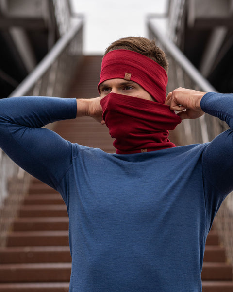 Men's Headband and Gaiter Set Royal Cherry