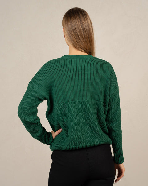 Women's Knit Cotton Sweater Sonata Green