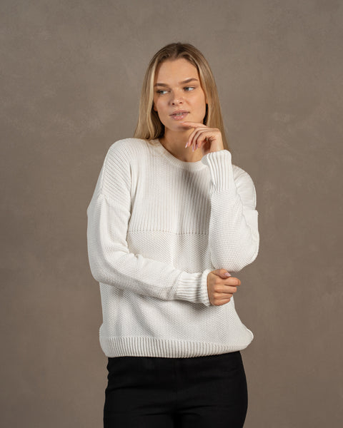 Women's Knit Cotton Sweater Sonata Off White