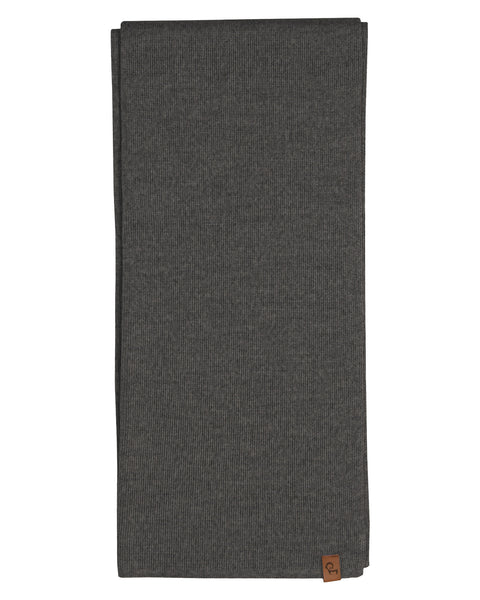 Women's Knit Scarf Merino Dark Gray