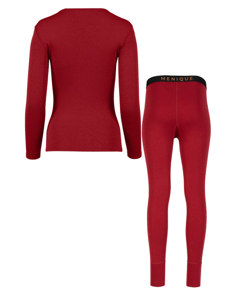 Women's 250 Long Sleeve &amp; Bottoms 2-Piece Royal Cherry Back