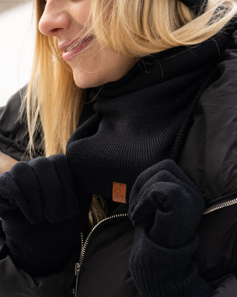 Women's Knitted Beanie, Gaiter &amp; Gloves 3-Piece Set