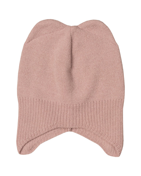 Kids' Ear Flaps Beanie Knitted Merino &amp; Cashmere in dusty pink